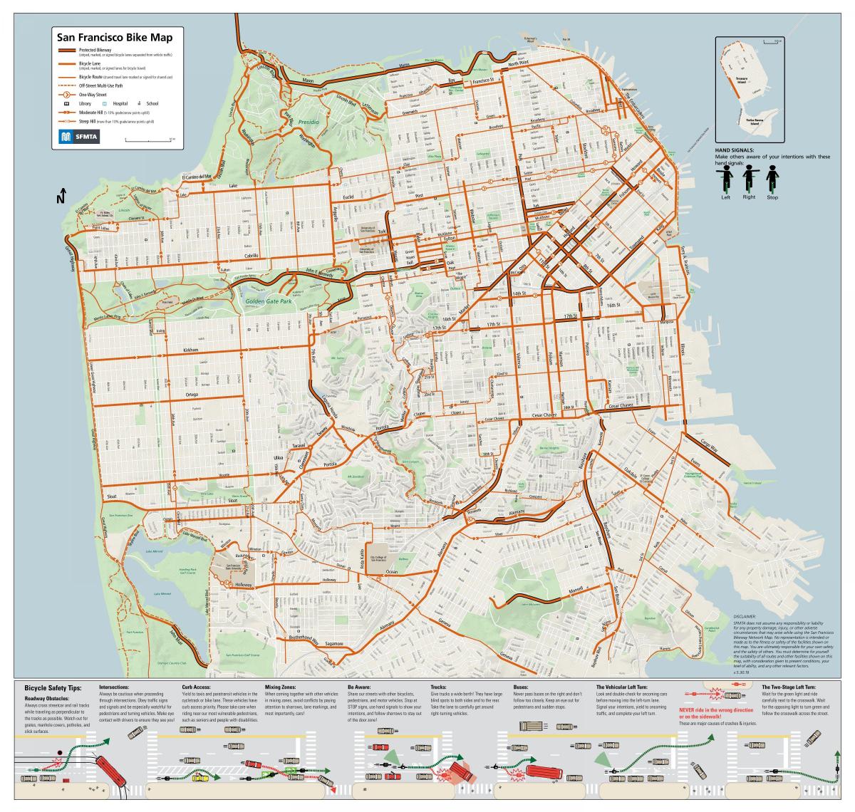 карта велосипедных дорожек Сан-Франциско