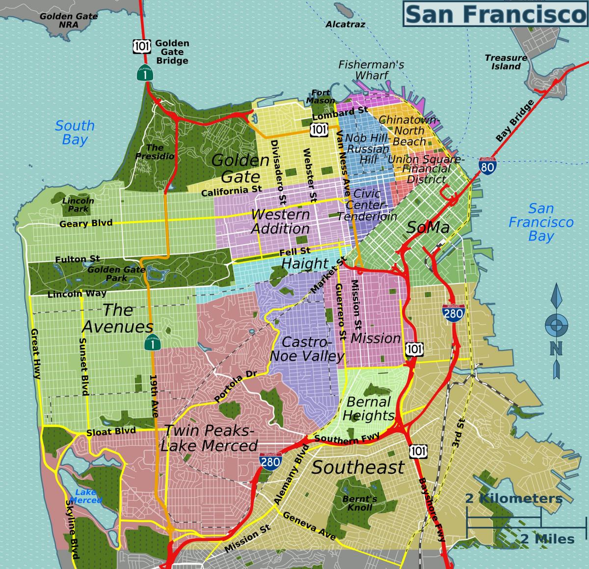 карта района Сан-Франциско