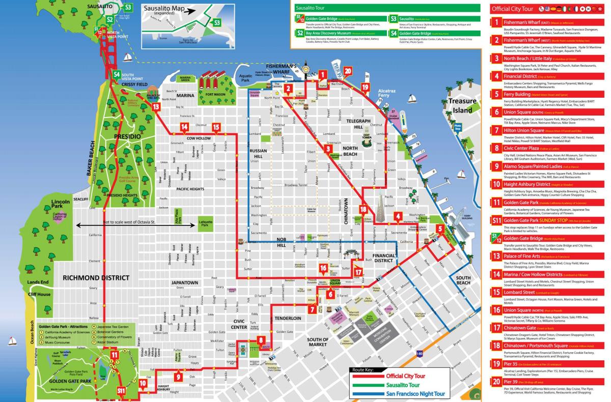 карта достопримечательностей Сан-Франциско
