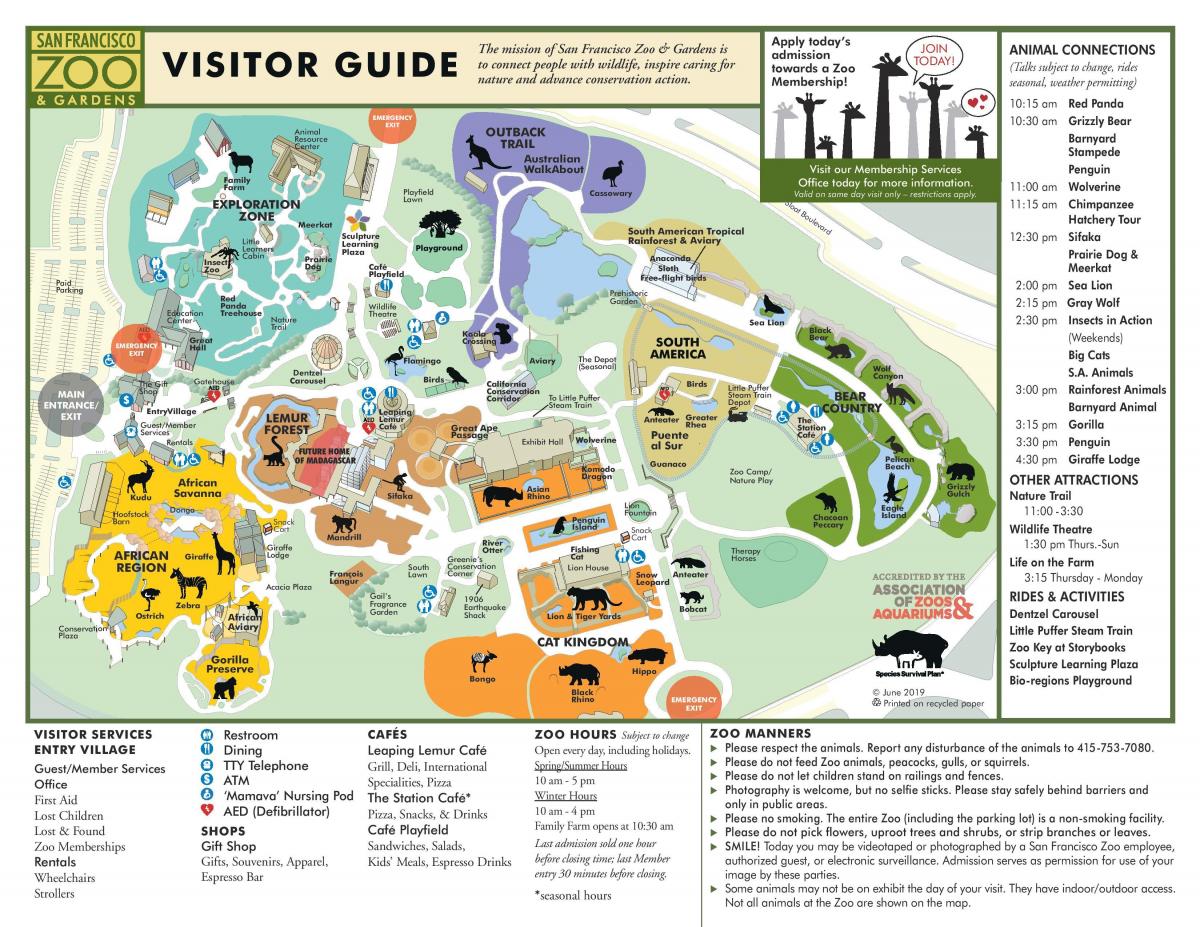 карта зоопарка Сан-Франциско