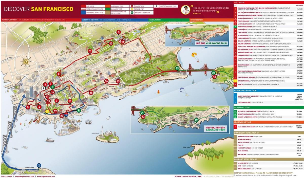 карта Сан-Франциско Большой автобус